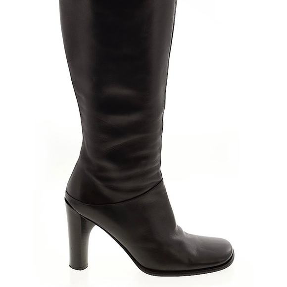 Via Spiga Shoes - VIA SPIGA size 7.5 tall rounded black leather heeled boots very good condition